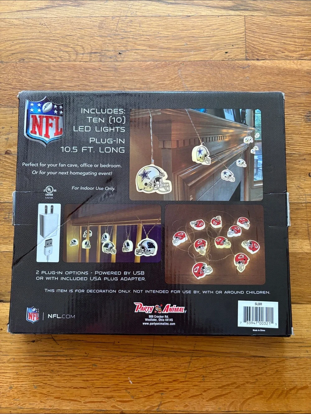 Cleveland Browns Helmet String Lights 10 LED 10.5 FT Plug-In NEW